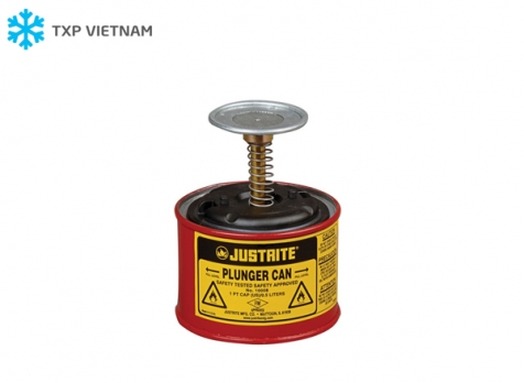 JUSTRITE 10008 Can an toàn nhấn lấy hóa chất bằng pitton, 1Pint/0.56L
