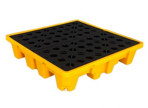 BLUEZEIZ BlueSP-4D Pallet chống tràn 4 thùng phi 1320x1300x300mm